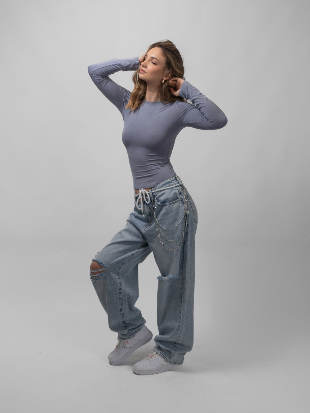 Лонгслив женский Skin Line (Grey)