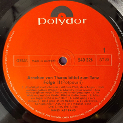 Винтажная виниловая пластинка LP James Last Джеймс Ласт Annchen Von Tharau Bittet Zum Tanz 2 (Germany 1969)