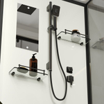 Душевая кабина Niagara Standart ST90/15Q/BL (90х90х215) квадрат,поддон 15см,распашная,проф.черный,3 места