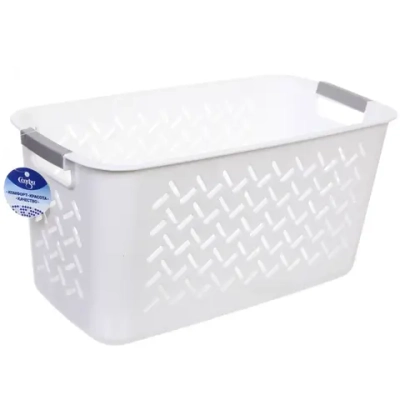 Корзина - органайзер универсальная для хранения с ручками «ДОМания «, цвет белый, 40*20*20см (лейбл)