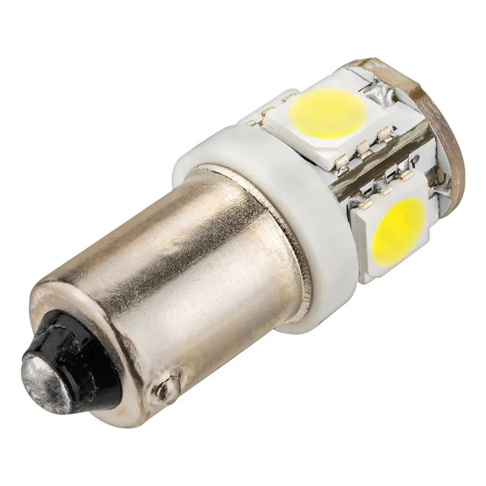 Лампочка светодиодная BA9S-5050-5SMD 12v белая KING BA9S-5050-5SMD W
