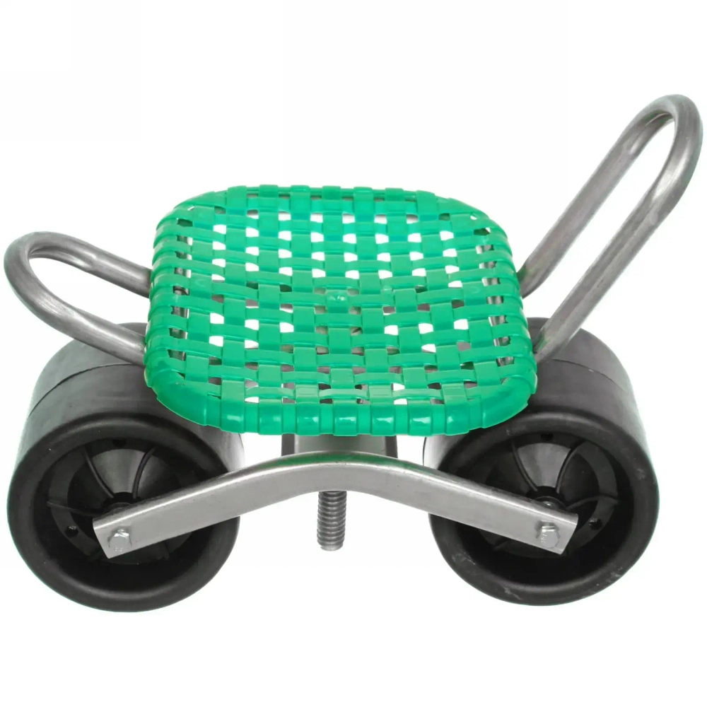 Стул садовый на колесах для прополки и работы в саду 35*47*14см с поворотным механизмом(360°), цвет зеленый