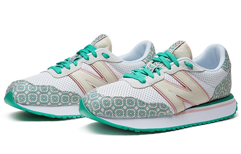 CASABLANCA x New Balance NB 237 retro fabric synthetic leather shock absorption, non-slip, wear-resistant, breathable, low-cut casual running shoes for men and women with the same style of white and green