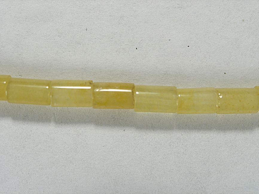 Бусина из жадеита желтого, фигурная, 3x5 мм (цилиндр, гладкая)