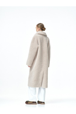 Пальто женское чебурашка из искусственной шерсти, бежевая, SilverFox