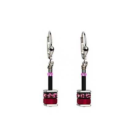 Серьги Coeur de Lion 4409/20-1500 цвет розовый, чёрный
