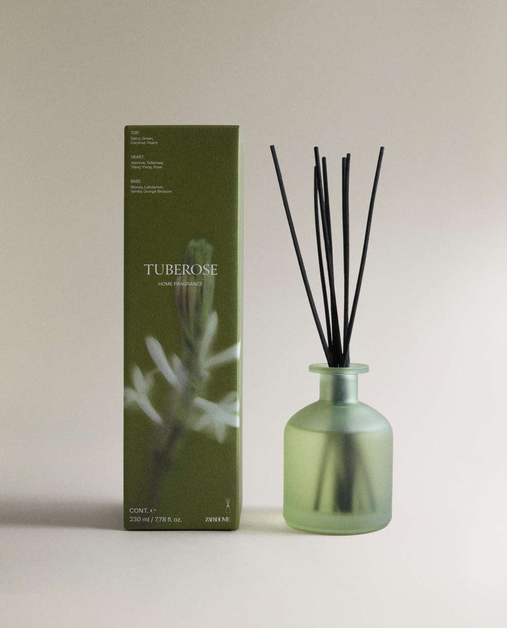 Zara Home Ароматический диффузор с палочками Tuberose, 230 мл, аромат для дома