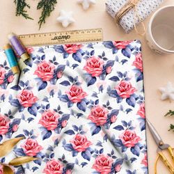 Ткань премиум атлас цветочно-розовая иллюстрация