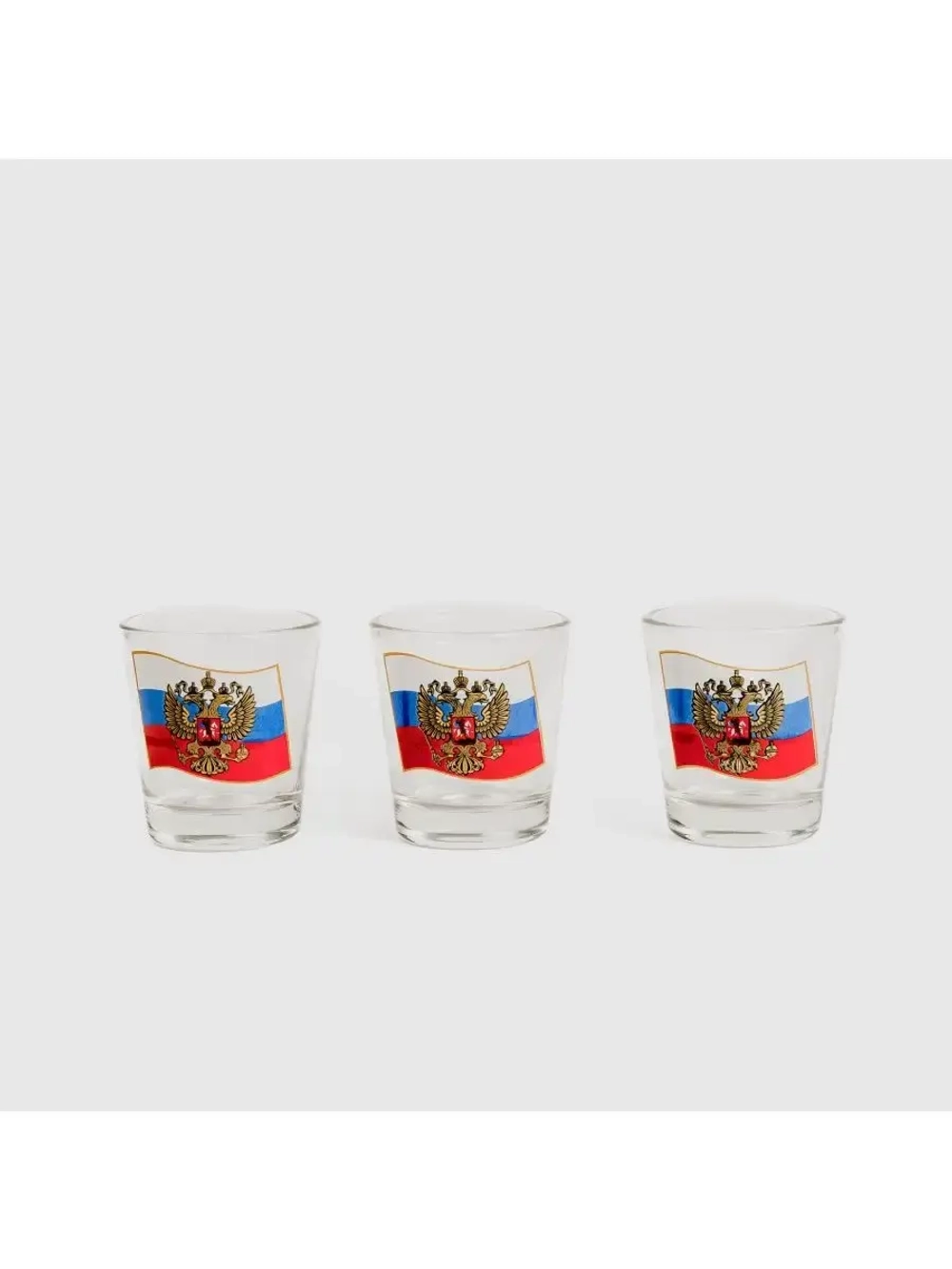Набор рюмок стеклянных "Россия" 3 шт 50 мл