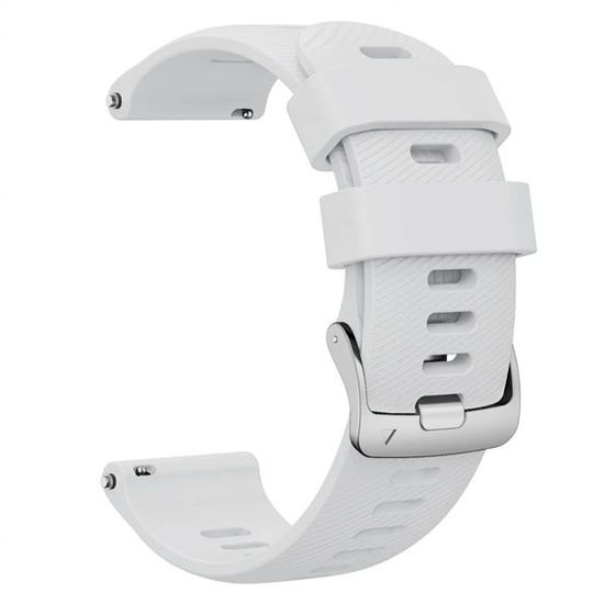 Ремешок 18 мм силиконовый для Garmin Venu 2S, Vivoactive 4S, Forerunner 255S, Forerunner 265S быстросъемный Quick Release (Белый)