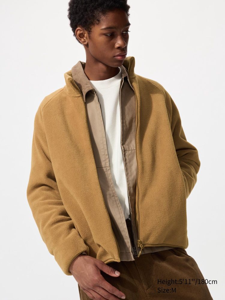 UNIQLO Флисовая куртка на молнии, коричневый