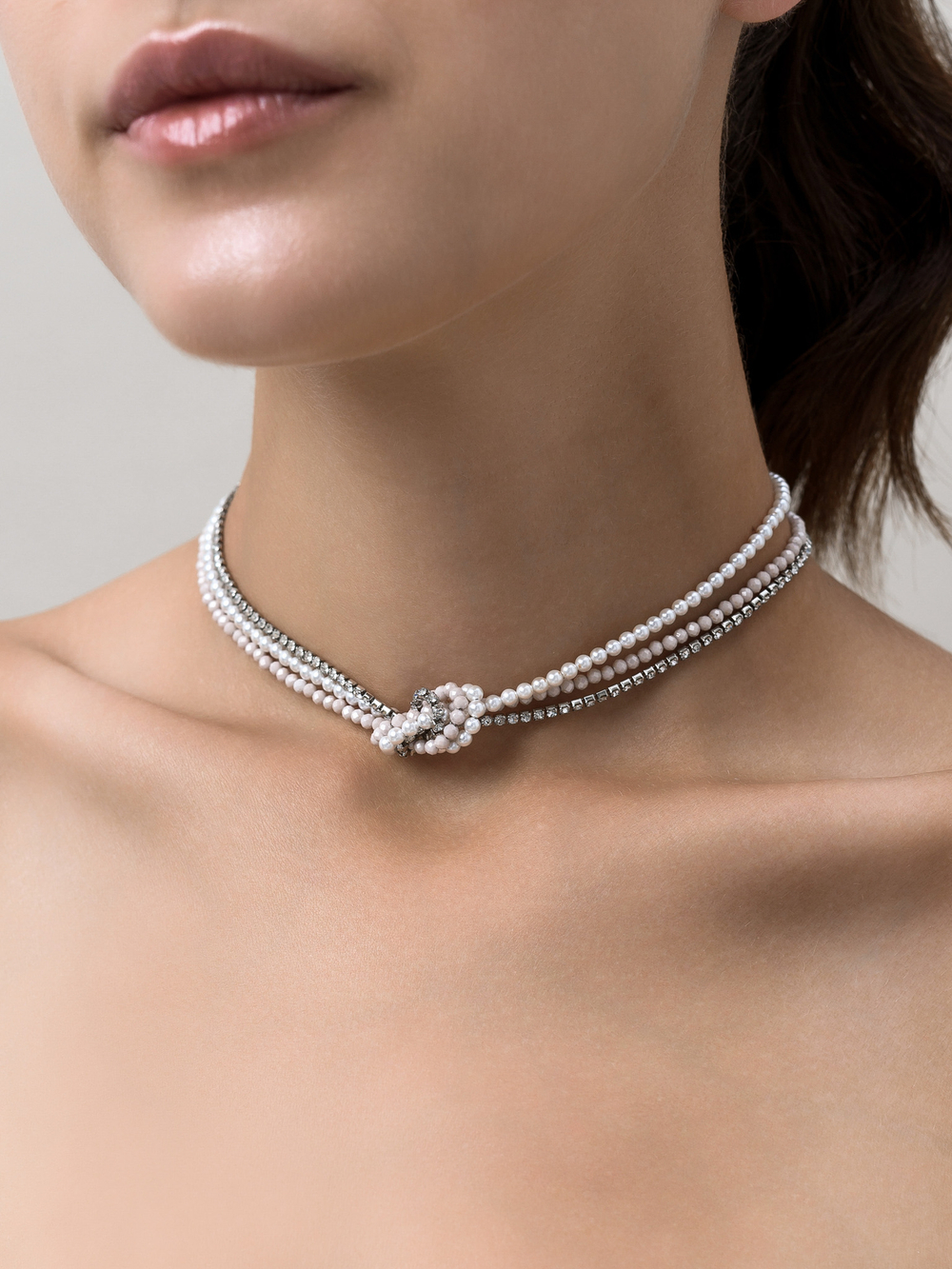 Колье "Beige Knot Zircon"