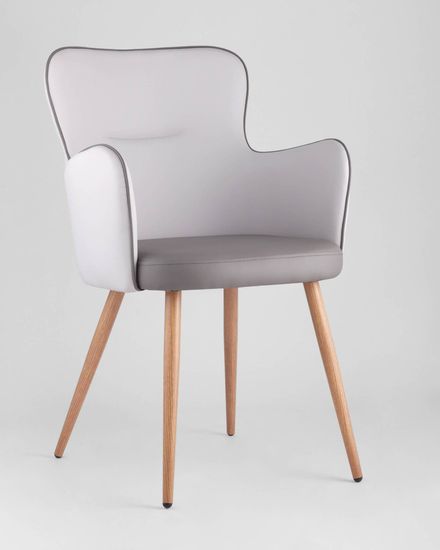 Стул Robin серая экокожа ножки металл