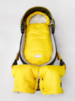 Конверт зимний меховой AMAROBABY Snowy Travel Желтый, 105 см.