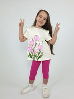 02-154-3 Комплект для девочки (футболка+бриджи)