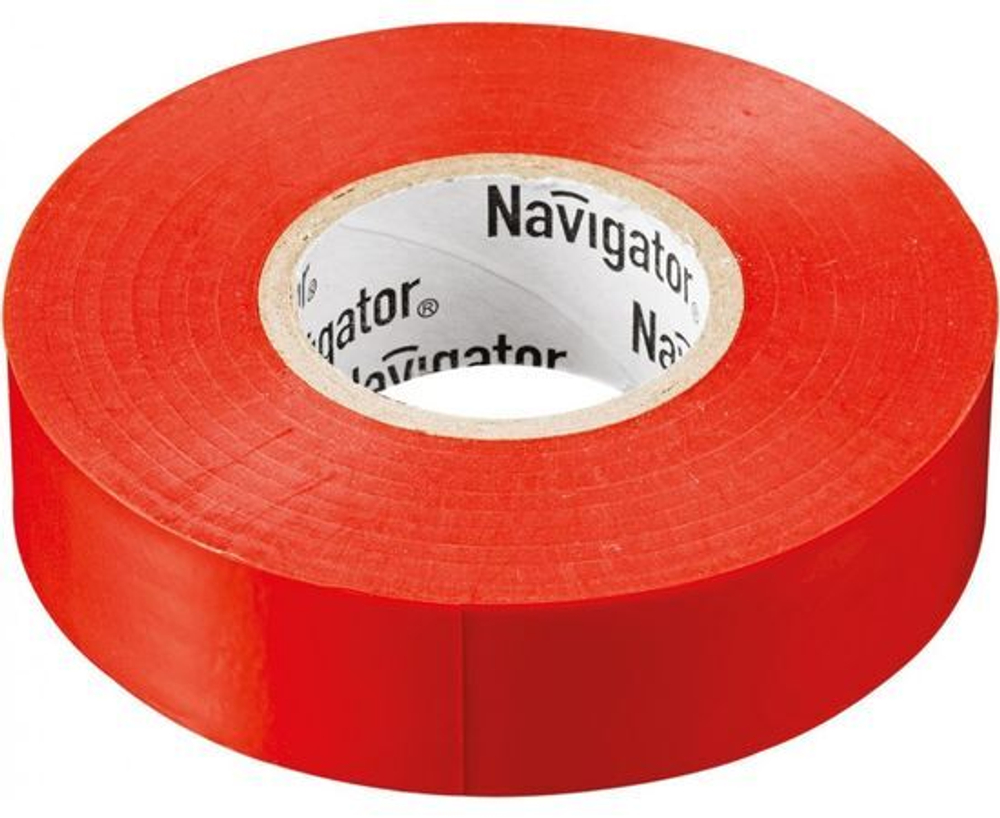 Изолента ПВХ 15мм рулон 10 метров, красная NIT-B15-10/R Navigator 71230, упаковка 10 шт.