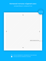 Натяжные потолки: 2.9 м2, 1.2 м2