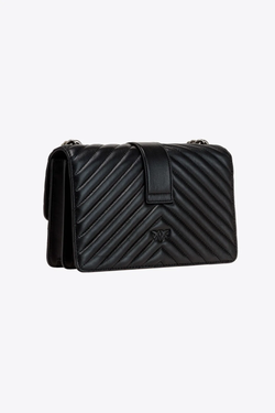 CLASSIC LOVE BAG ICON CHEVRON – black-old silver