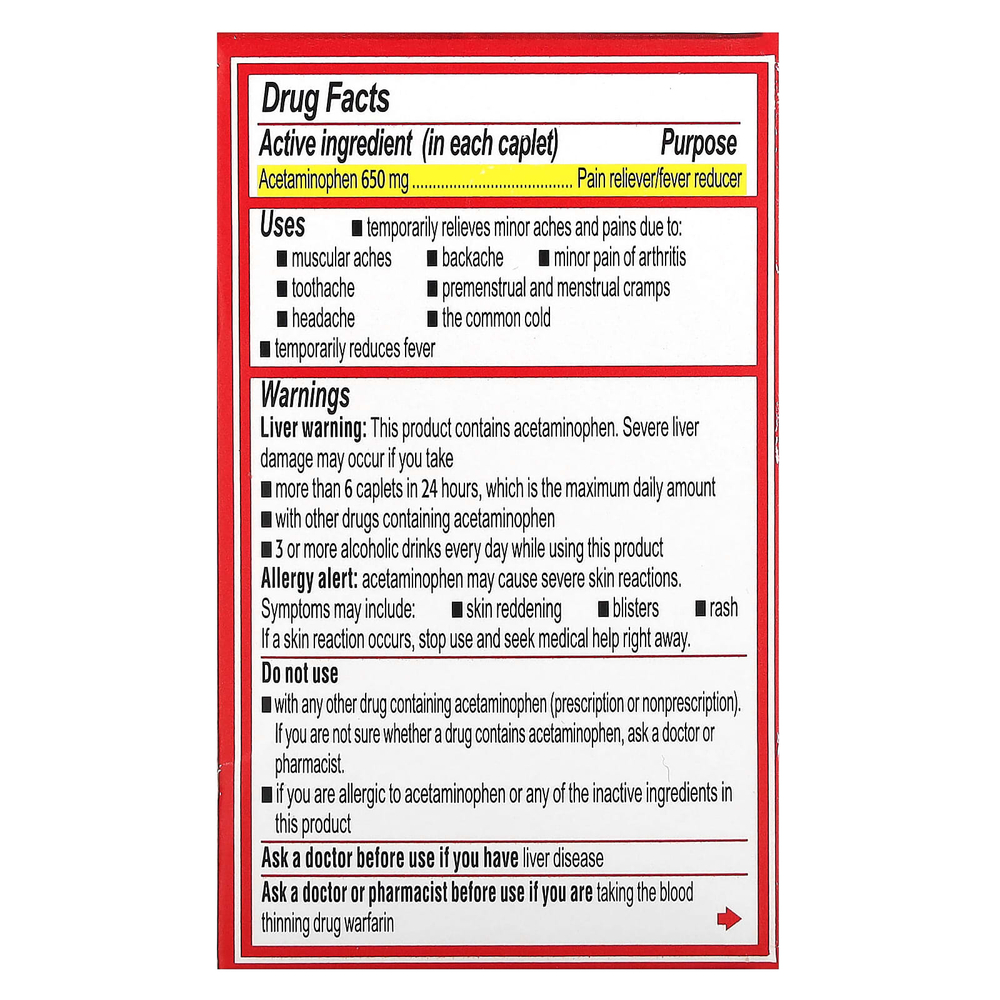 Tylenol, 8 мышечных болей и боли в сердце, 650 мг, 24 капсулы