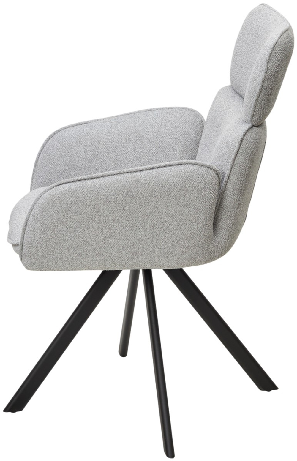 Стул М-City DISAUR Лонг (Long) поворотный на поворотный на 360 градусов, Ns10 Серый, букле, Черный каркас