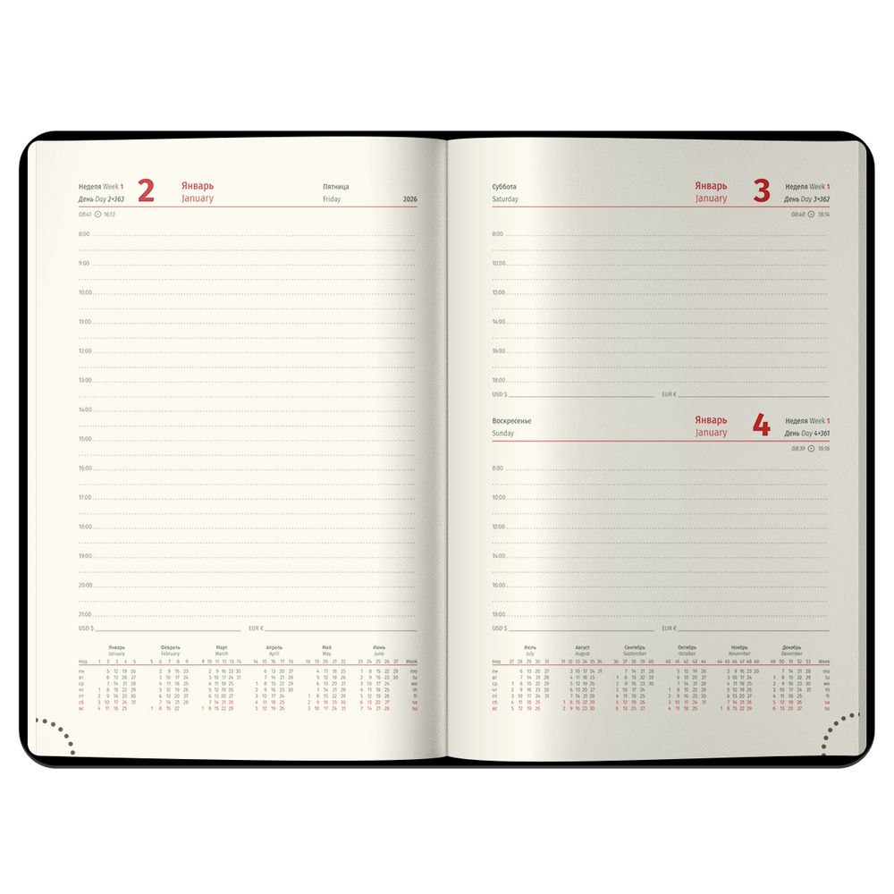Ежедневник 2026г. А5, Berlingo Vivella Prestige, кожзам, черный, 184л