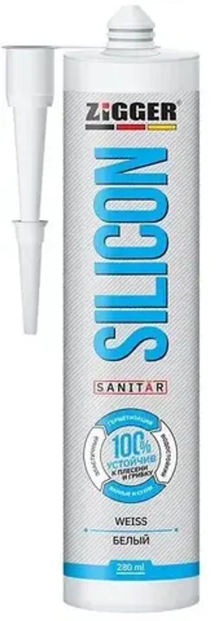 ZIGGER  Герметик силикон SANITAR белый, 280мл (KIM TEC)