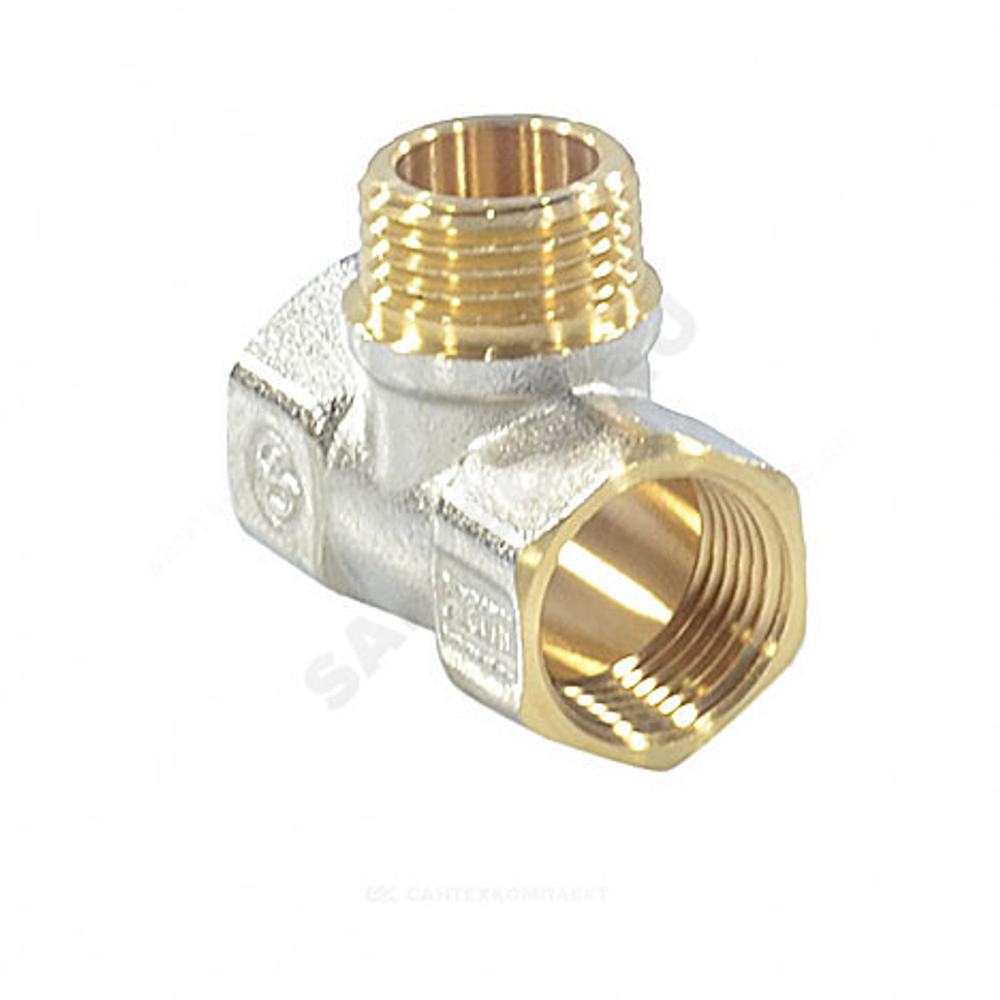 Тройник латунь никель Ду 15 (1/2") ВР/НР/ВР 9009 ГОСТ 32585-2013 Aquasfera 9009-01