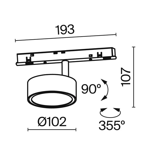 Трековый светильник Радо / Rado Exility 2700-6000K 18Вт 120° Dim Dali1 Technical tr040-4-18wtw-dd-b