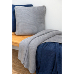 Плед из стираного хлопка серого цвета из коллекции essential, 130х180 см