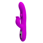 Лиловый вибромассажёр-кролик со стимуляцией точки G Yalanda - 23,9 см.