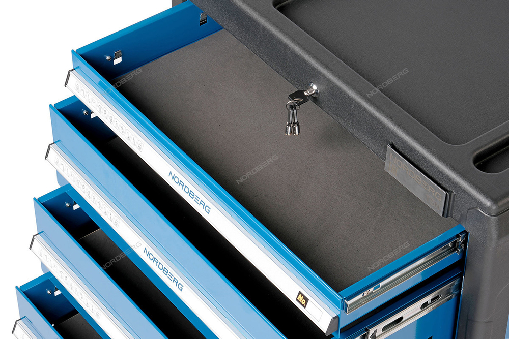 NORDBERG (T5N(B)) Тележка инструментальная 5 полок, синяя