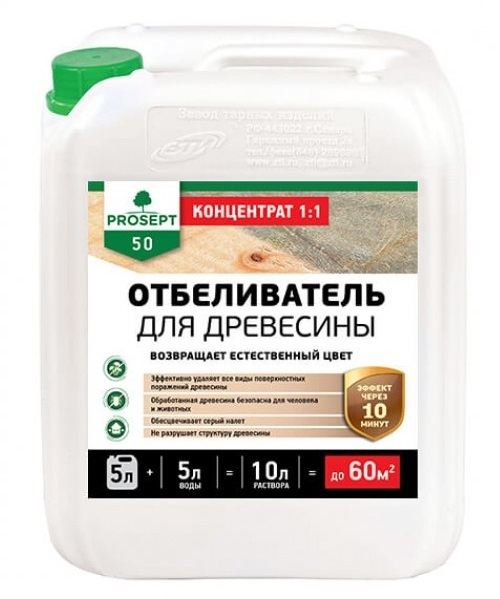PROSEPT ЕСО 50 отбеливатель д/древесины 5 л