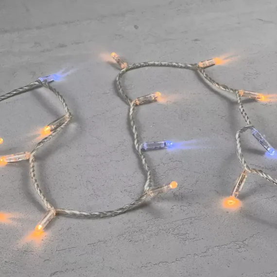 Светодиодная гирлянда с колпачком 100 экстра теплых белых LED ламп 10 м., мерцание, 220-230 В., прозрачный провод ПВХ, IP65, LTC (PST100BLWCAP-10-2EWW)