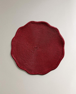 ZARA HOME ПОДСТАВКА ПОД СТОЛОВЫЕ ПРИБОРЫ С КРУЖЕВОМ КРОШЕ (НАБОР ИЗ 2 ШТ.), КРАСНЫЙ