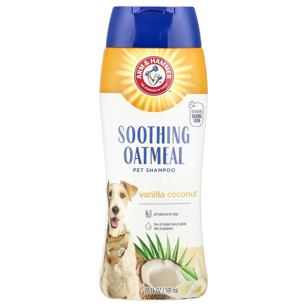Arm & Hammer, Успокаивающий шампунь с овсянкой для домашних животных, ваниль и кокос, 591 мл (20 жидк. унц.)