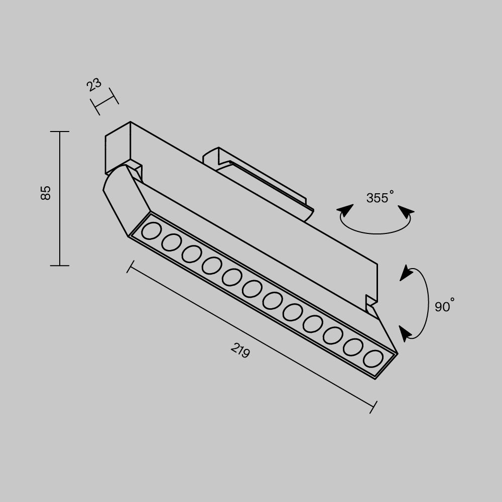 Трековый однофазный светодиодный светильник Maytoni Unity   TR224-1-12WCCT-M-B