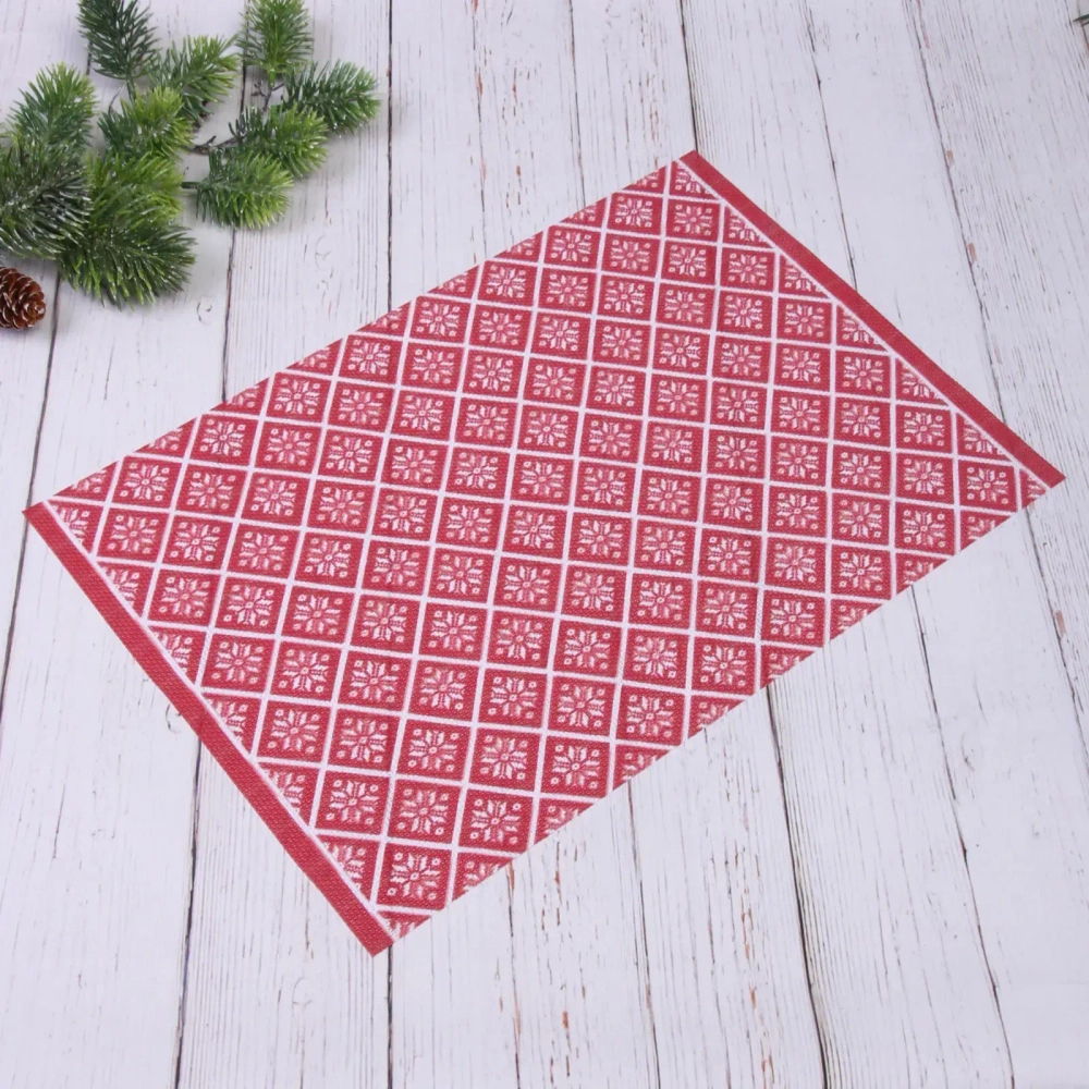 Салфетка на стол 45*30см «Снежинки ажурные»