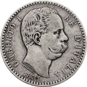 2 лиры 1881 Италия