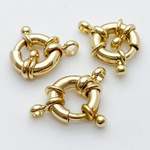 Замок-штурвал, цвет золото, размер 12 мм, цена за 1 шт