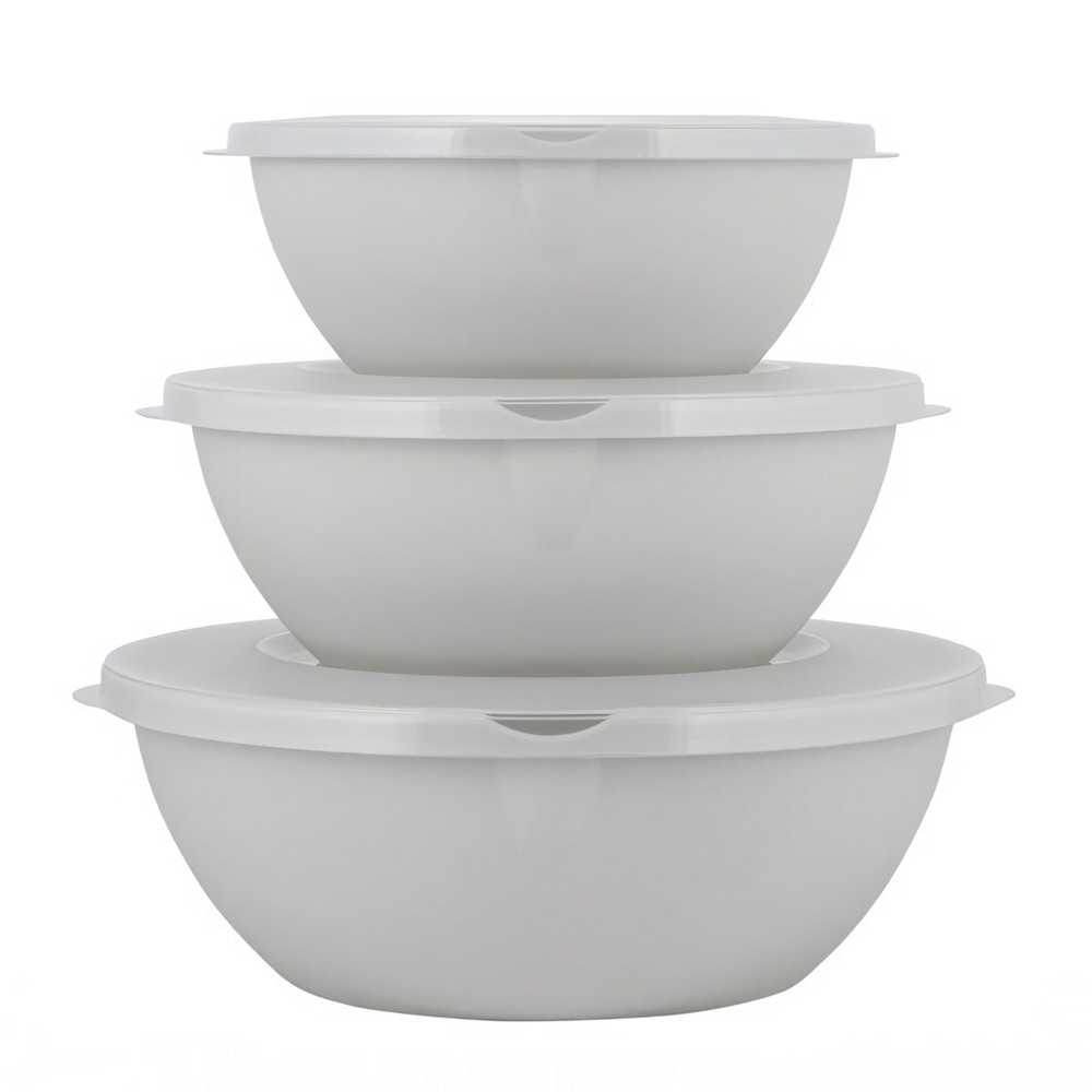 Набор мисок HELSINKI с крышками 3 шт (3л, 2л, 1л) пепельный жемчуг