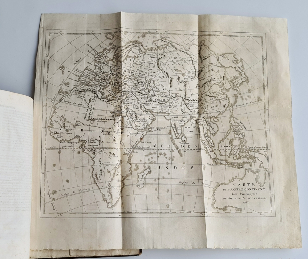 "Voyage du jeune Anacharsis en Grece, dans le milieu du quatrieme siecle avant lere vulgaire"  Par Jean-Jacques Barthelemy  1825 г.   Антикварная книга