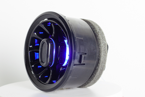 Сопло воздуховода в стиле  "AMG" с цветной подсветкой, для Лада (Гранта, Гранта FL,Ларгус) mini черный глянец