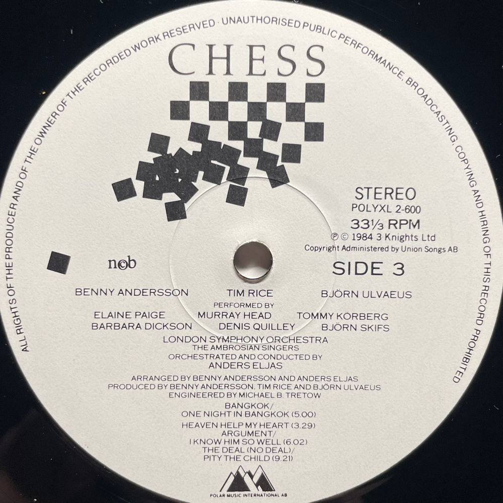 Мюзикл Шахматы 2LP (Скандинавия 1984г.)