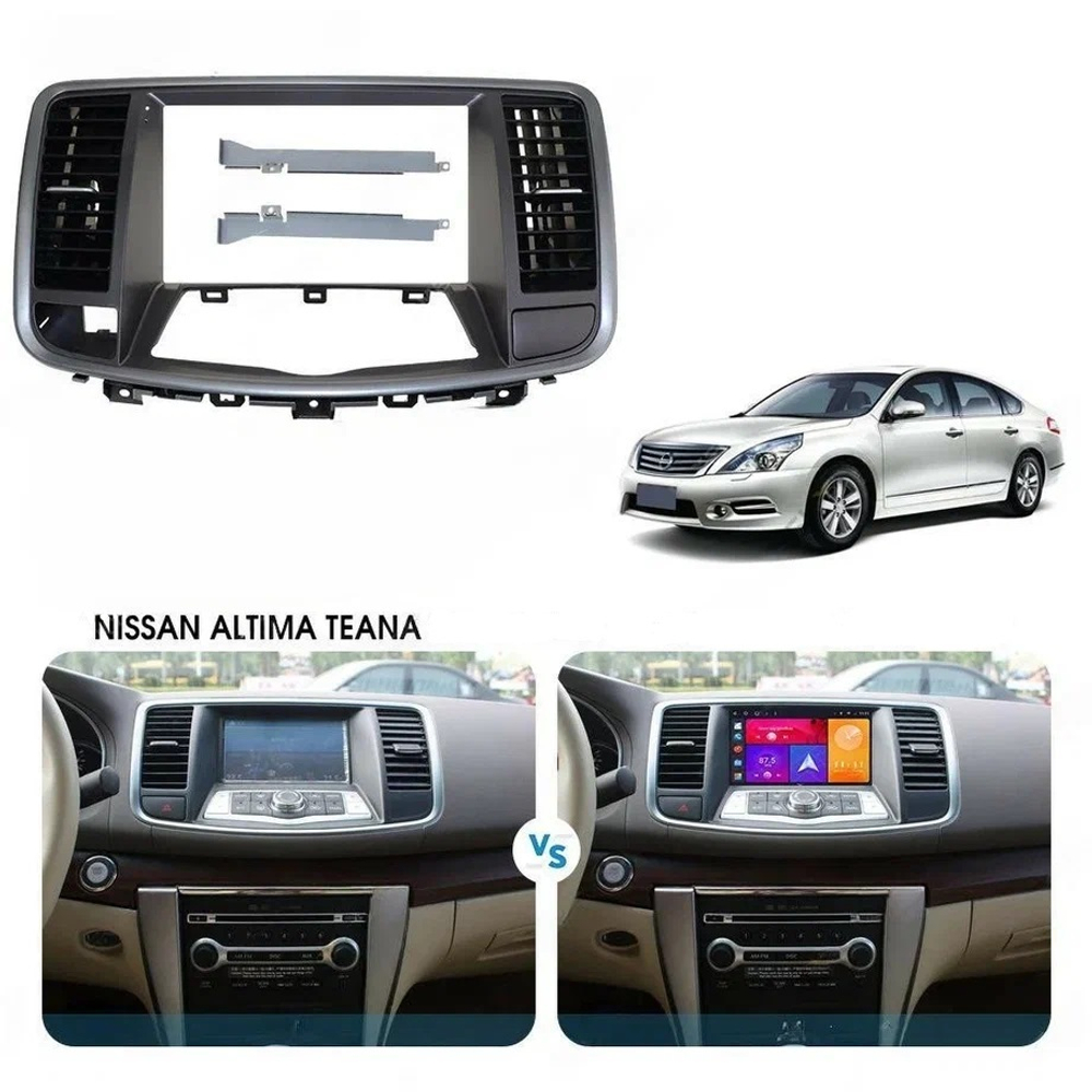 Магнитола для Nissan Teana 2008-2013 (цветной экран) - Carmedia SF-9702 QLed+2K, Android 12, TS10, CarPlay, 4G SIM-слот