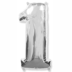 Шар фольгированный Цифра 1 81 см (Серебряный)