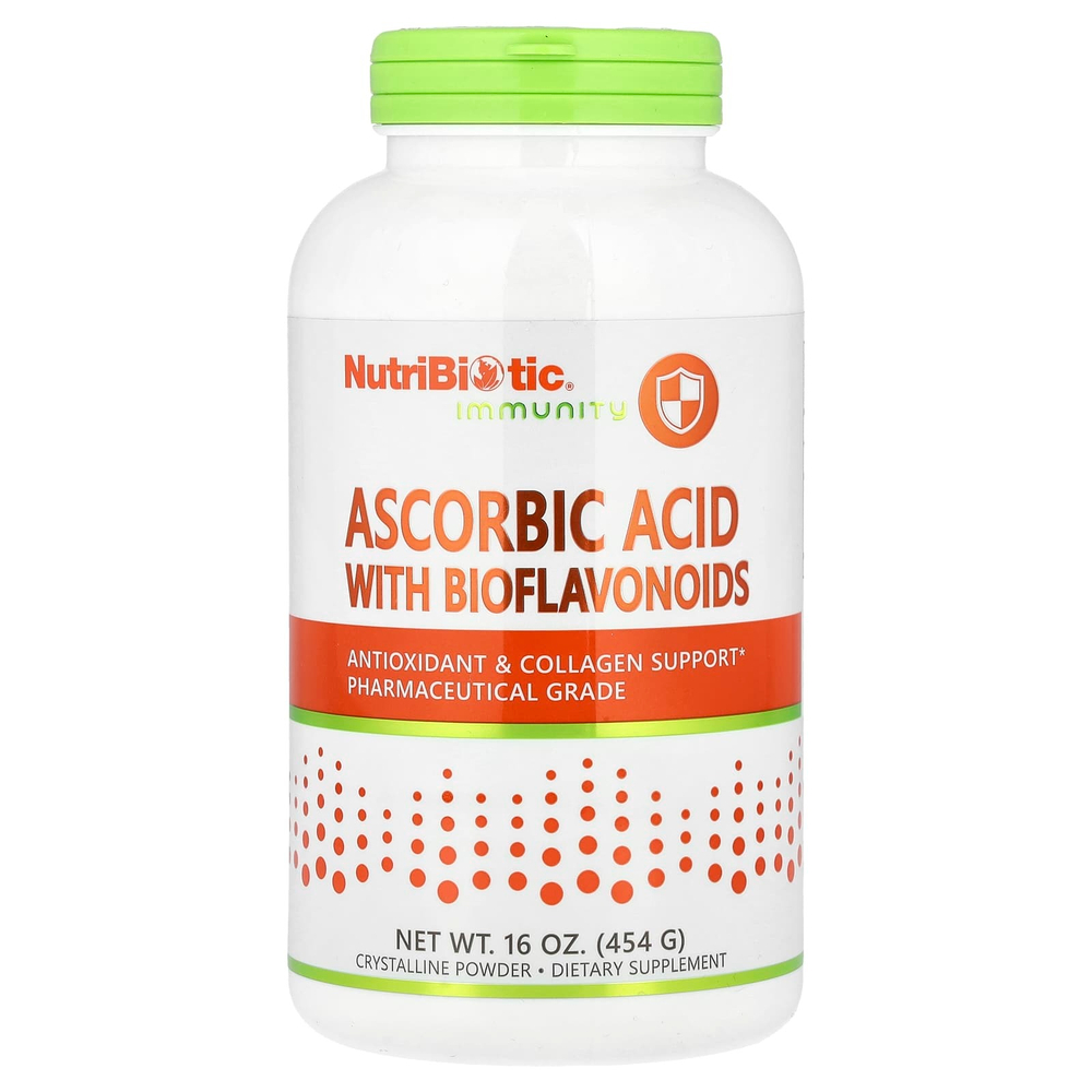 NutriBiotic, Immunity, аскорбиновая кислота с биофлавоноидами, кристаллический порошок, 454 г (16 унций)