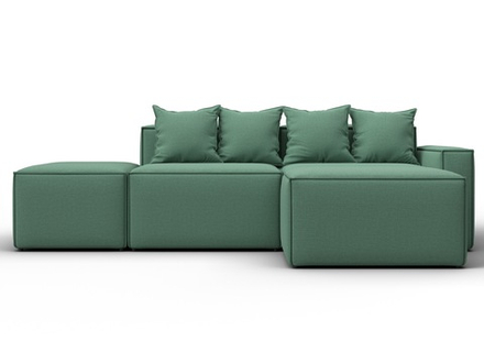 Диван угловой модульный Лига-063 угол правый, Амур 11 зеленый, Рогожка, 129787