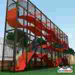 Плоский детский лабиринт «Оранжевая волна», 16×1,2×5 м