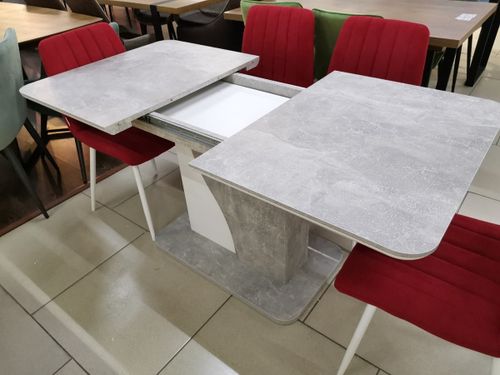 Стол SIRIUS 120 Бетон/ Белый