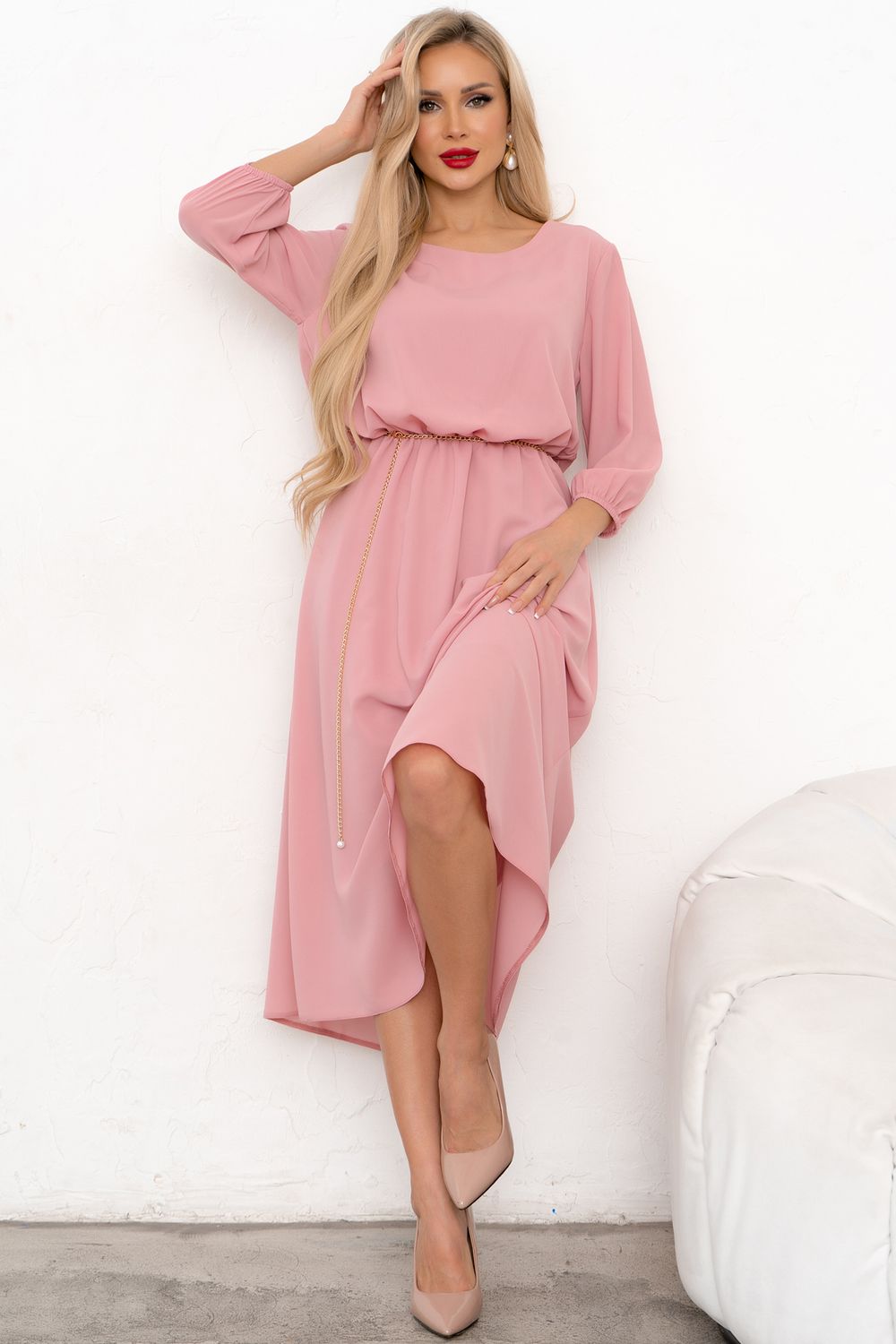 Платье Селена (пудровый) Р11-1186/6 Nikol